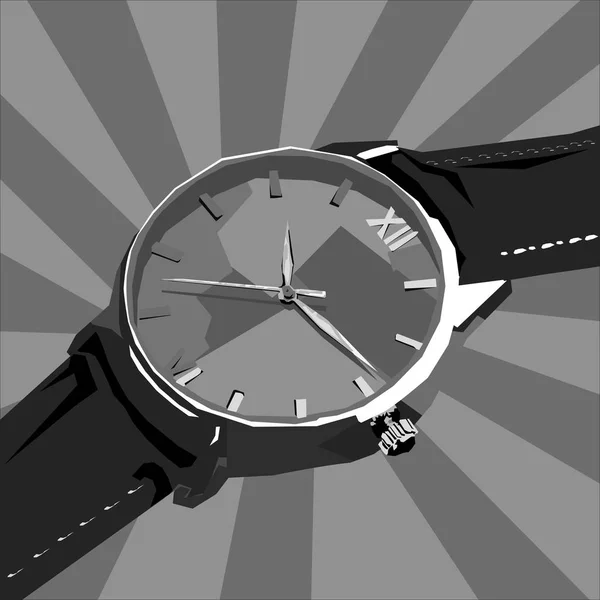 Conception Simple Montre Bracelet Illustration Style Wpap Pop Art — Image vectorielle