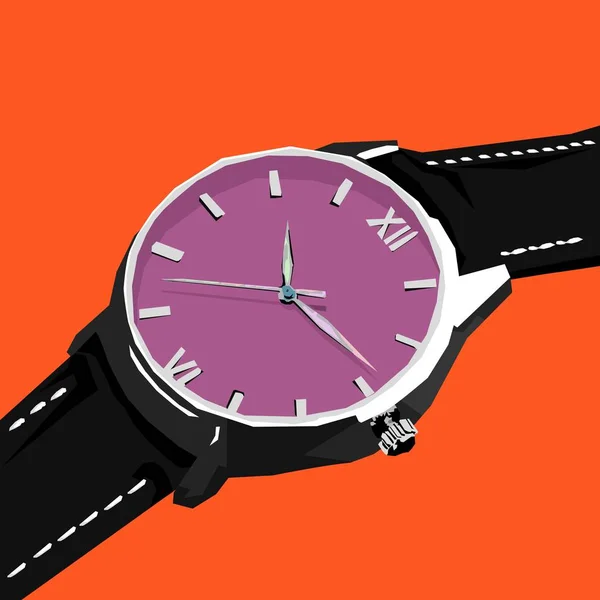 Einfaches Design Der Abbildung Armbanduhr — Stockvektor