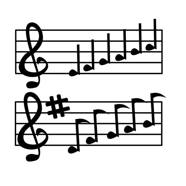 Design Simplu Notei Muzică Ilustrativă — Vector de stoc