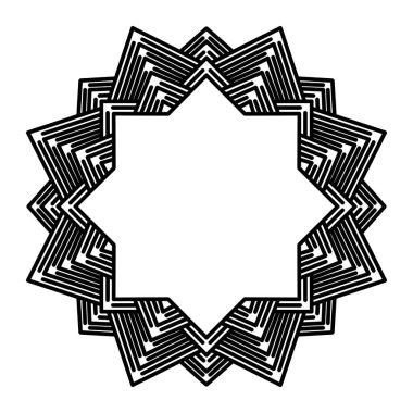 Beyaz arkaplanda stil mandala ile dekoratif çerçeve 