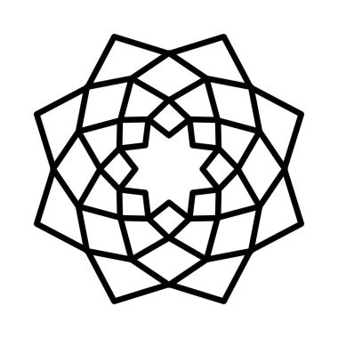 Beyaz arkaplanda illüstrasyon mandalasının basit tasarımı 