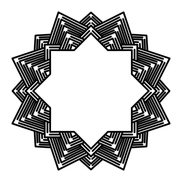 Marco Decorativo Con Estilo Mandala Sobre Fondo Blanco — Vector de stock