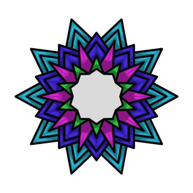 Beyaz arkaplanda Mandala dekoratifi 