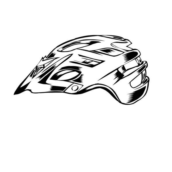 图解自行车头盔的素描设计 — 图库矢量图片