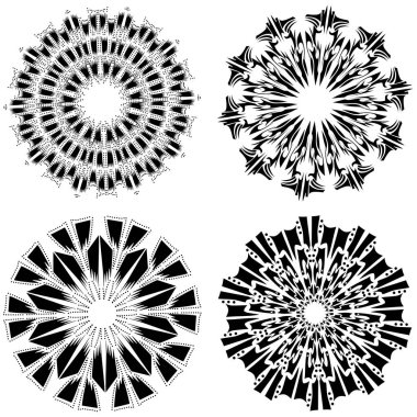 Çizim tasarımı mandalas dekoratif vektörü kümesi 