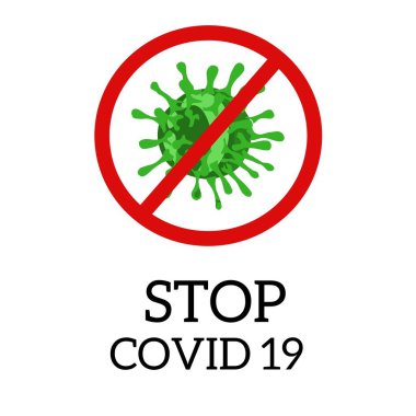 Simge durdurma işleminin basit tasarımı covid-19 coronavirüs 