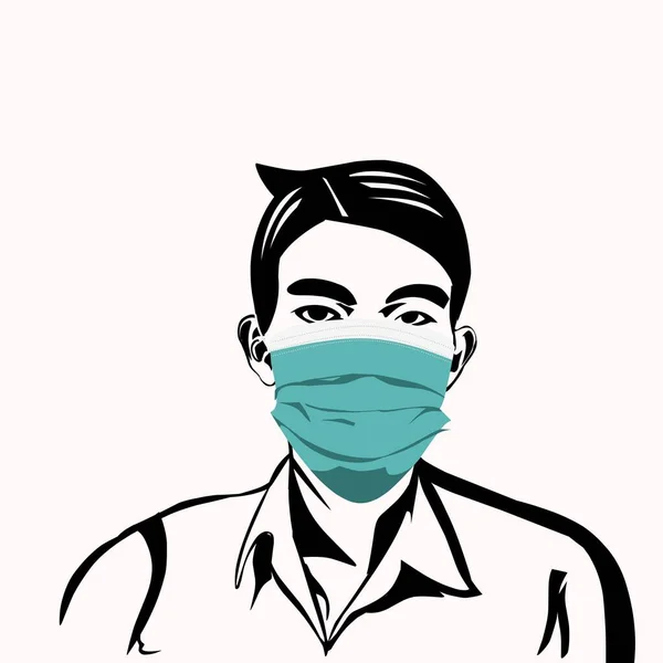 Máscara Médica Proteção Contra Coronavírus Covid — Vetor de Stock