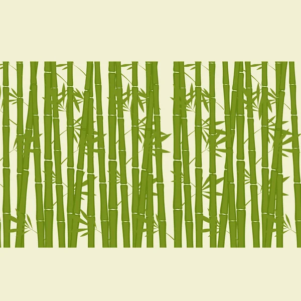 Bambu stjälkar med blad på vit bakgrund — Stock vektor