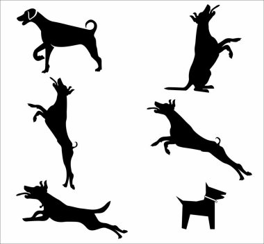 Vektör - köpek büyük vektör kümesi simgeleri görülürler.