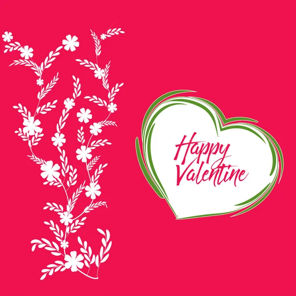 Feliz San Valentín con corazón de flores de primavera — Archivo Imágenes Vectoriales