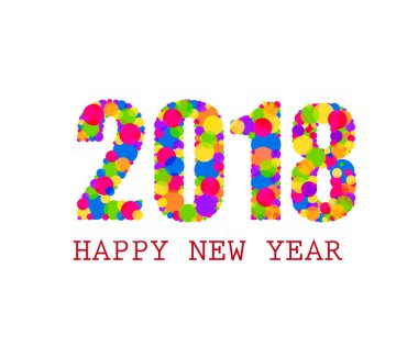 Vektör - mutlu yeni yıl 2018, çizim