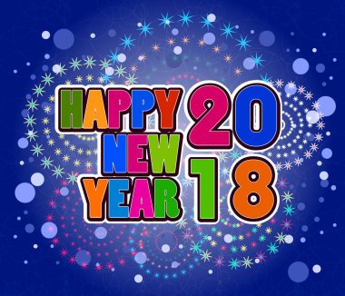 Vektör - mutlu yeni yıl 2018, çizim