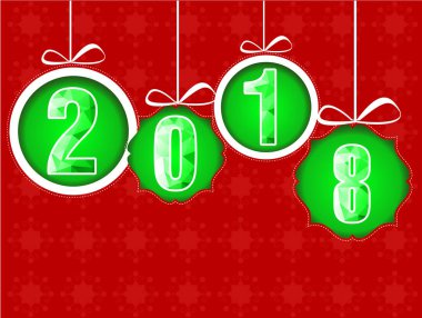 Vektör - mutlu yeni yıl 2018, çizim