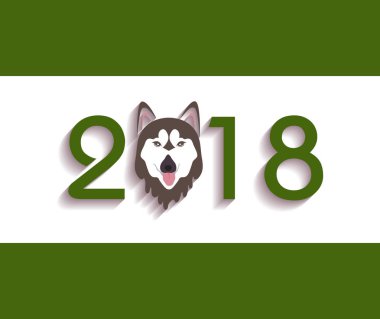 Mutlu yeni yıl 2018 yıl köpek.