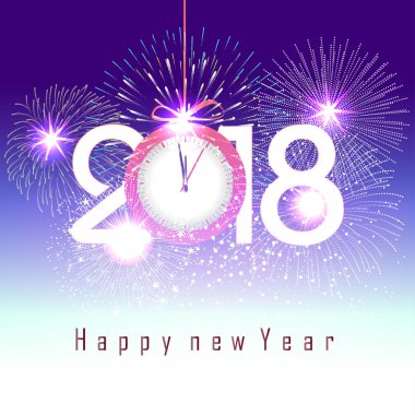 havai fişek gösterisi için mutlu yeni yıl 2018