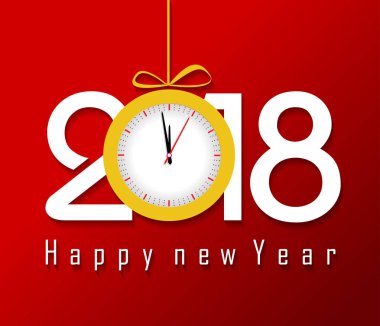 Mutlu yeni yıl 2018 saati ile 