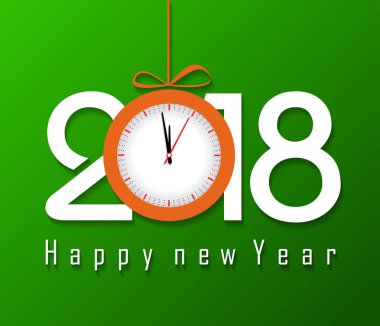 Mutlu yeni yıl 2018 saati ile 