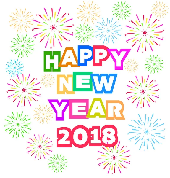 Boldog új év 2018 tűzijáték — Stock Vector
