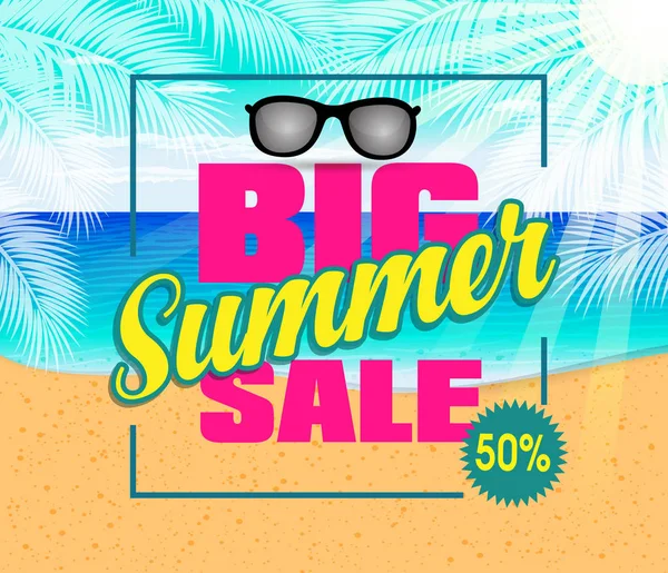 Summer sale design template Fresh discounts — Stock Vector