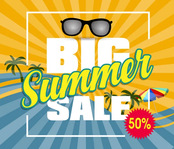 Summer sale design template Fresh discounts — Stock Vector