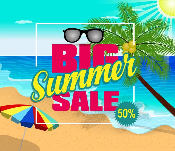 Summer sale design template Fresh discounts — Stock Vector