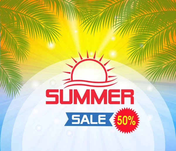 Summer sale design template Fresh discounts — Stock Vector