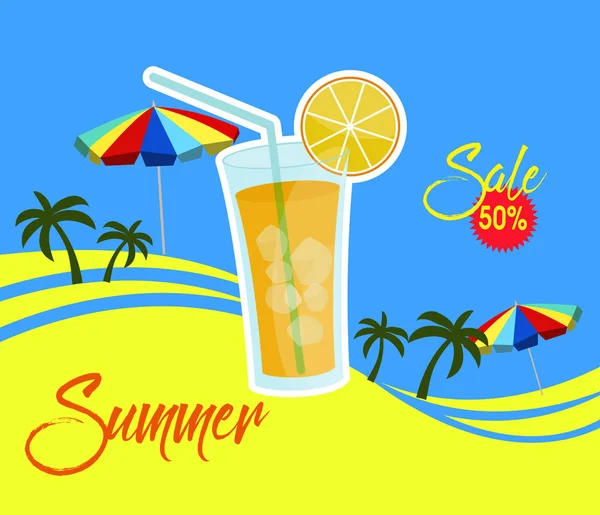 Summer sale design template Fresh discounts — Stock Vector