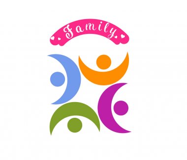 logo vektör mutlu aile günü.