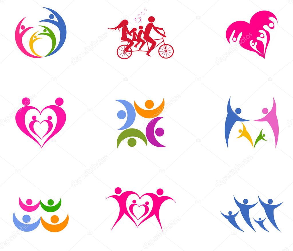 Logo vector  happy family day.