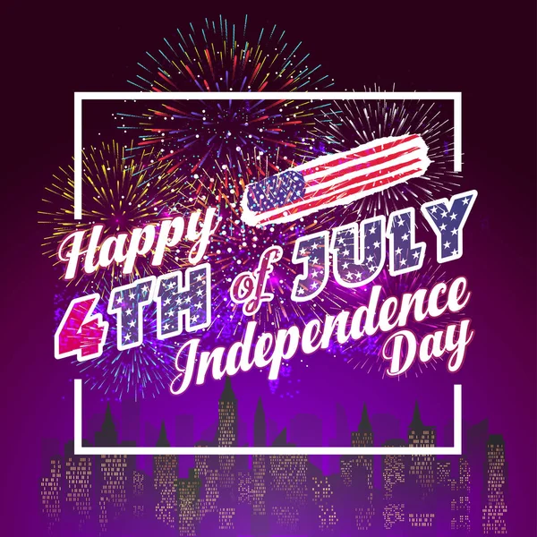 Havai fişek arka plan için ABD Bağımsızlık günü. Dört Temmuz kutlamak — Stok Vektör