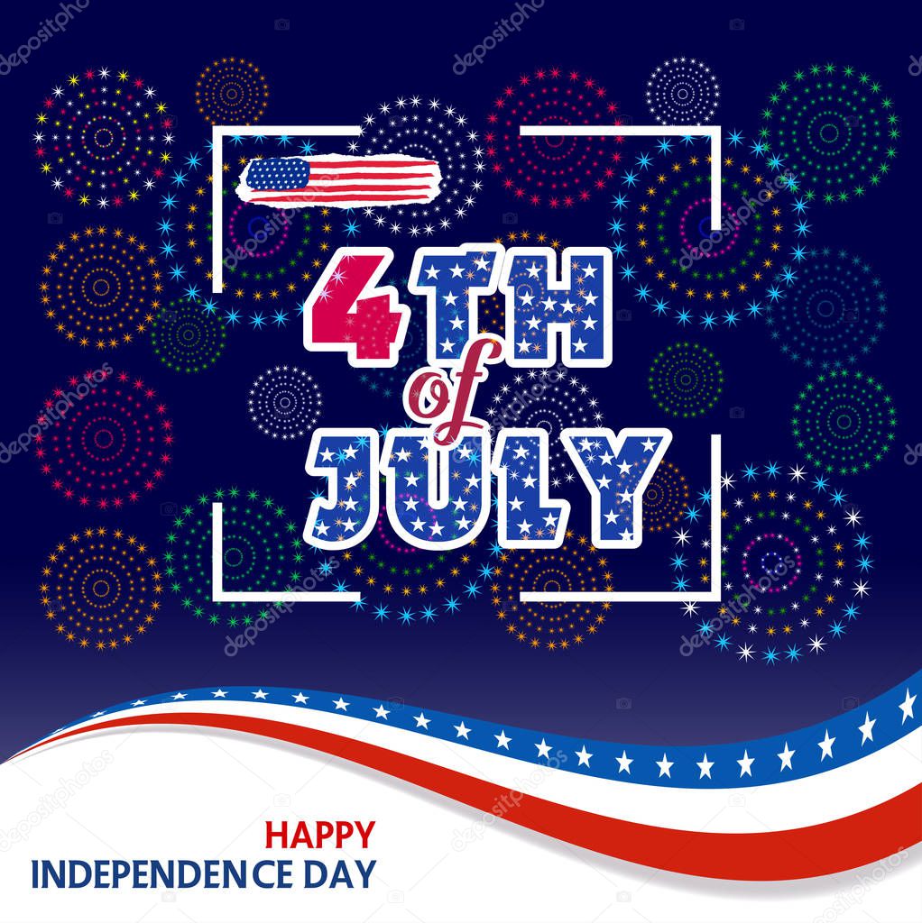 Fireworks background for USA Independence Day. Fourth of July celebrate