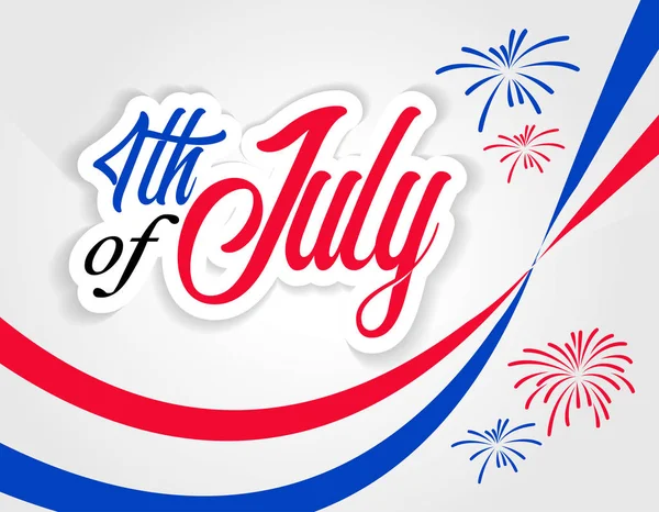 Felice giorno dell'indipendenza degli Stati Uniti Il 4 luglio festeggia — Vettoriale Stock