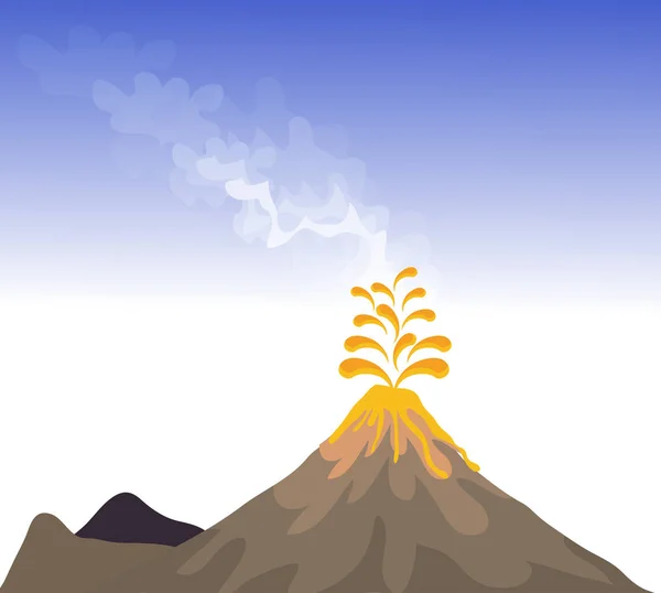 ベクトル - イラスト ホット溶岩と火山の噴火 — ストックベクタ