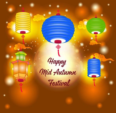 Gelenekleri Çin Mid Sonbahar Festivali veya Lantern Festivali için geleneksel arka plan