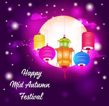 Gelenekleri Çin Mid Sonbahar Festivali veya Lantern Festivali için geleneksel arka plan