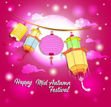 Gelenekleri Çin Mid Sonbahar Festivali veya Lantern Festivali için geleneksel arka plan