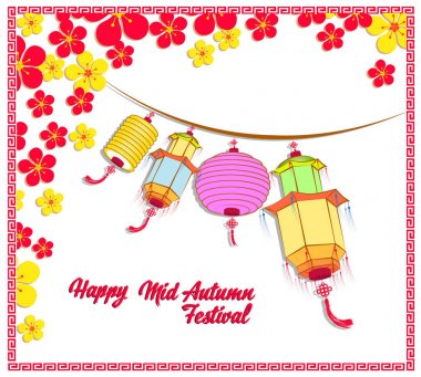 Gelenekleri Çin Mid Sonbahar Festivali veya Lantern Festivali için geleneksel arka plan