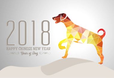 Mutlu yeni yıl 2018 yıl köpek 