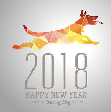 Mutlu yeni yıl 2018 yıl köpek 