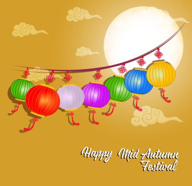 Gelenekleri Çin Mid Sonbahar Festivali veya Lantern Festivali için geleneksel arka plan