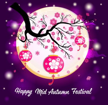 Gelenekleri Çin Mid Sonbahar Festivali veya Lantern Festivali için geleneksel arka plan