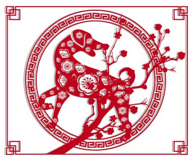 Mutlu yeni yıl 2018 yıl köpek. Çin yeni yılı. Ay yeni yıl .