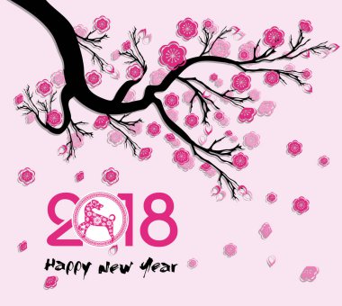 Mutlu yeni yıl 2018 yıl köpek. Çin yeni yılı. Ay yeni yıl .