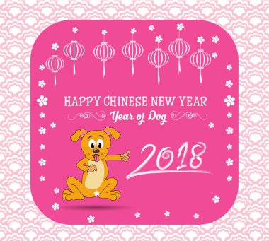 Mutlu yeni yıl 2018 yıl köpek. Çin yeni yılı. Ay yeni yıl .
