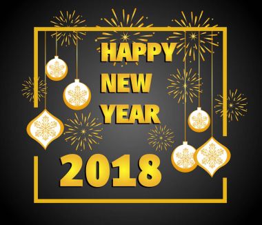 Mutlu yeni yıl 2018 havai fişek arka plan ile
