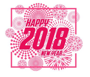 Mutlu yeni yıl 2018 havai fişek arka plan ile