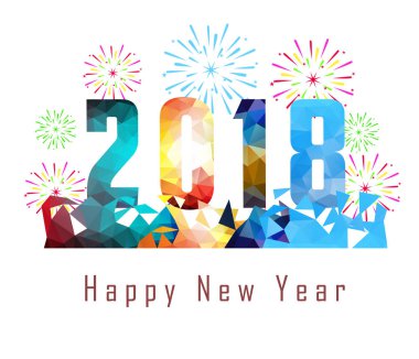 Mutlu yeni yıl 2018 havai fişek arka plan ile