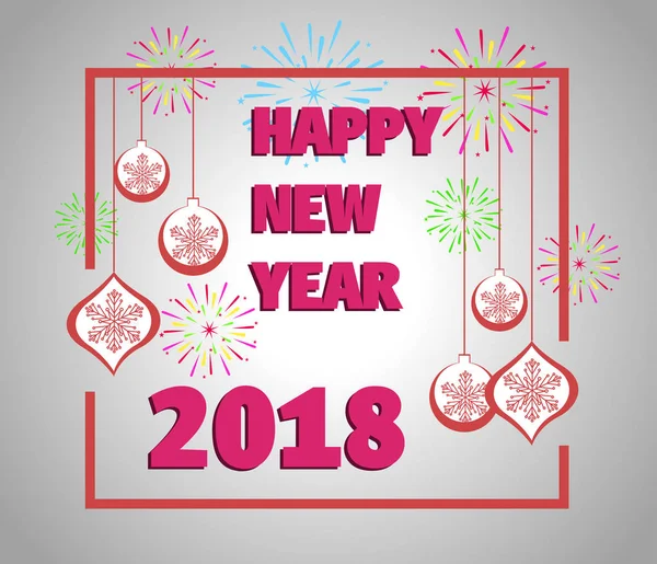 Frohes neues Jahr 2018 mit Feuerwerk-Hintergrund — Stockvektor