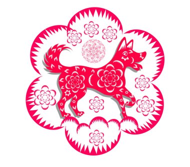 Mutlu çene yeni yıl 2018 yıl köpek. Ay yeni yıl.