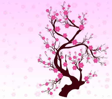 Kiraz çiçeği vektör Çin yeni yıl ve ay yeni yıl için 